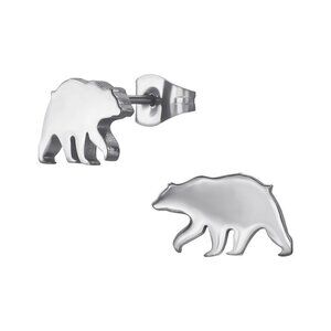 Stainless Steel Polar Bear Stud Earrings